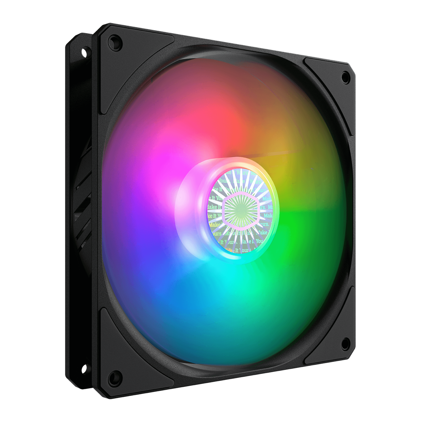 SickleFlow 140 ARGB, 140mm, Addressable RGB, 650-1400 RPM, 67 CFM, 10-27 dBA, 4-Pin PWM, Certified compatible with ASUS, Gigabyte MSI and AsRock RGB M