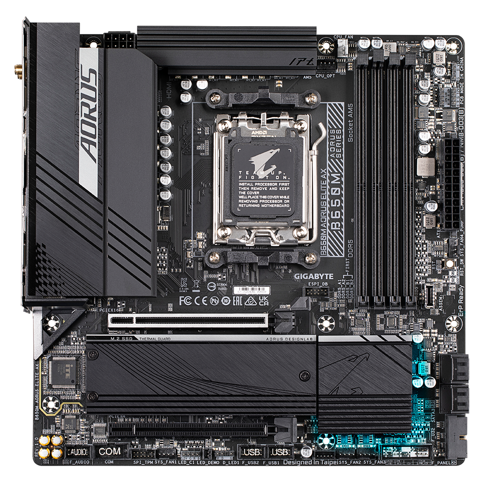 B650M AORUS ELITE AX/AMD AM5/MATX/4x DDR5 up to 192GB/8000MHz/PCIe 4.0 x2/M.2 x2