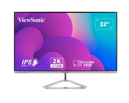 ViewSonic 32' 2K QHD Business Professional Ultra Thin Stylish, Elegant,, SuperClear IPS, low energy 36w, 3 year warranty 2024 Version