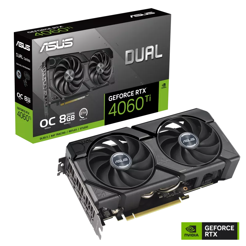 NVIDIA, RTX 4060 TI OC, OC 2595 MHz, 8GB GDDR6X, 3xDP, 1xHDMI, 2xFans, 650W, 3 Years Warranty