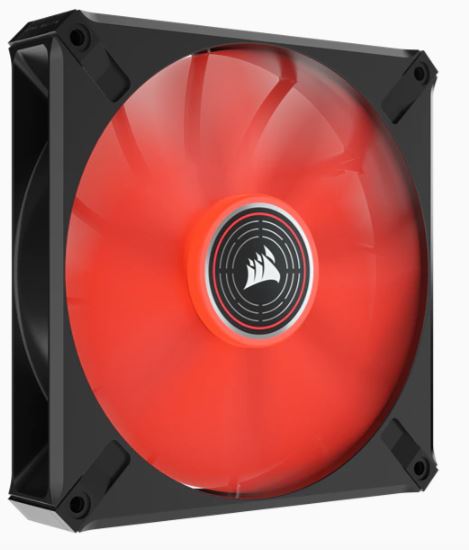 CORSAIR ML ELITE Series, ML140 LED ELITE, 140mm Magnetic Levitation Red LED Fan with AirGuide, Single Pack