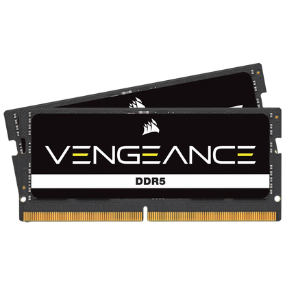 DDR5, 4800MT/s 32GB 2x16GB SODIMM, Unbuffered, 40-40-40-77, Black PCB, Std PMIC, 1.1V, VENGEANCE