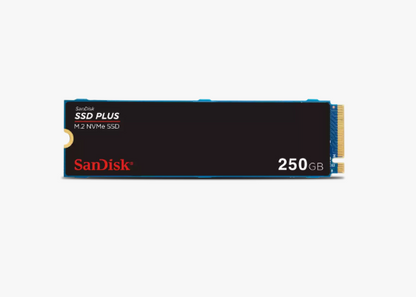 SanDisk Plus NVMe SSD, 250GB, PCIe Gen 3.0, M.2 2280-S3-M, Speeds up to SR2400MB/s, SW1500MB/s, 3Y