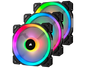 Corsair LL Series, LL120 RGB, 120mm Dual Light Loop RGB LED PWM Fan, 3 Fan Pack with Lighting Node PRO