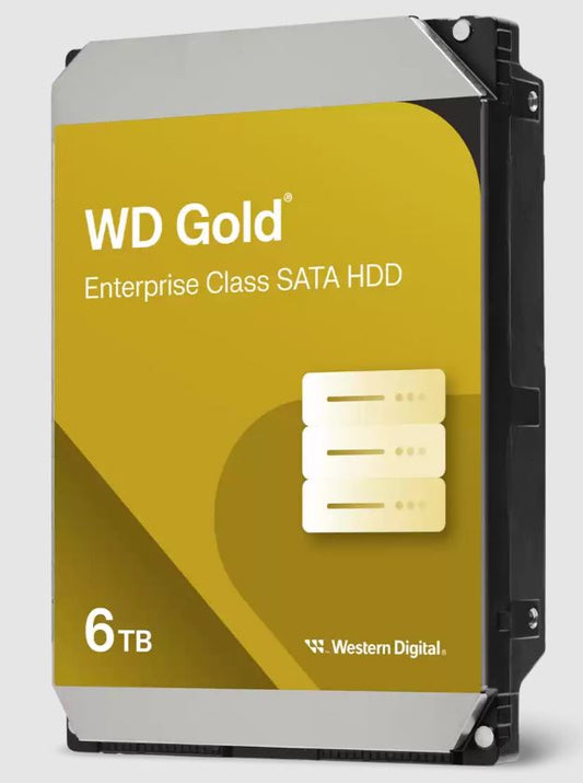 Western Digital 6TB 3.5' WD Gold Enterprise Class SATA 6 Gb/s HDD 7200 RPM  CMR  Cache Size  256MB  5-Year Limited Warranty