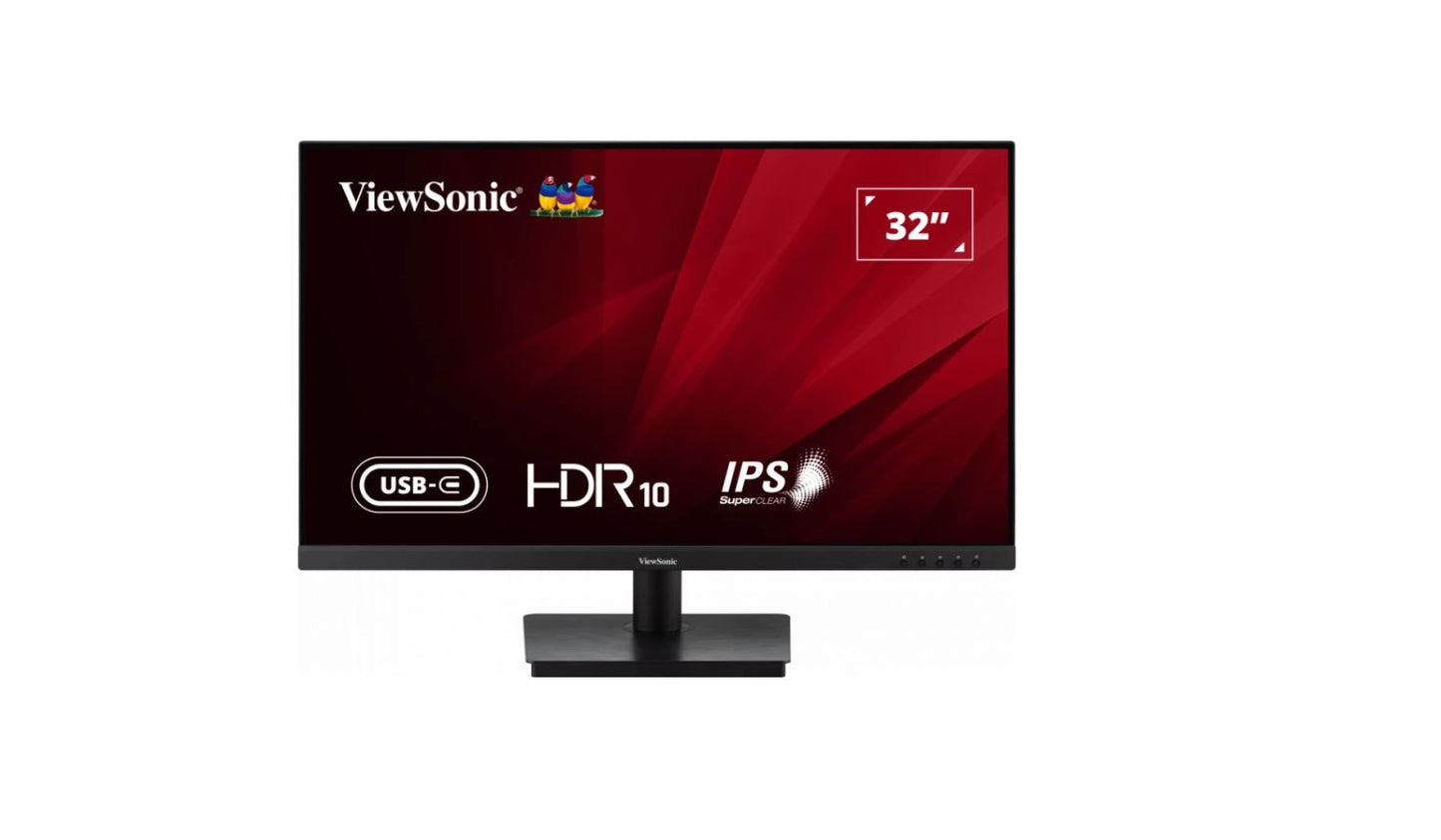 ViewSonic 32' VA3209U-4K 4K Business, Seamless Viewing, USB-C, DP, HDMI x 2, Speakers, Eco Mode VESA 100x100 Business and Office Monitor (LS)