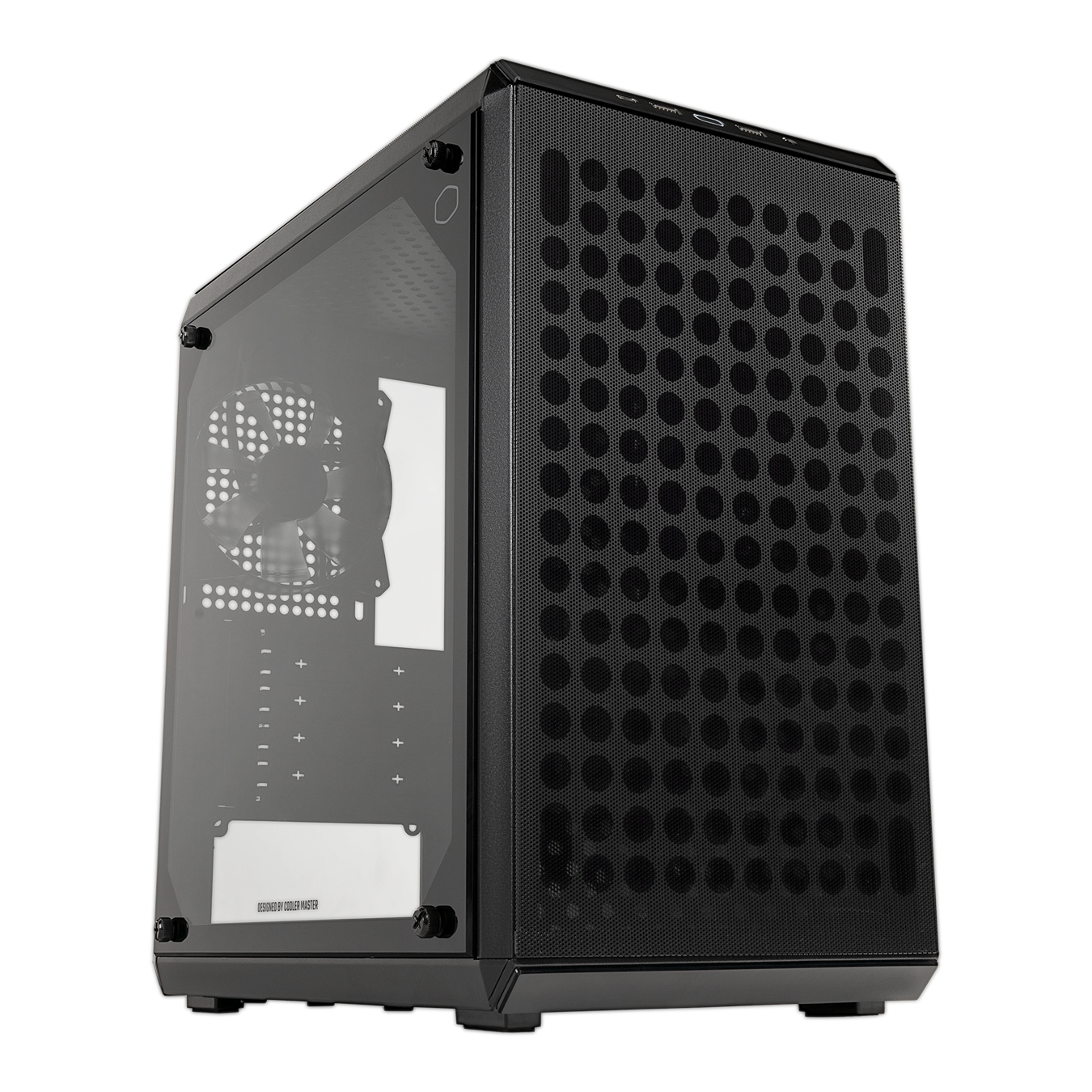 Q300L V2 White, mATX, Tempered Glass Side Panel, Minimized Dimensions with ATX PSU Support, USB 3.2 Gen 2x2 Type C (20GB) Support, Redesigned Patterne