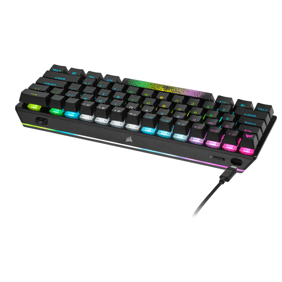 CORSAIR K70 PRO MINI WIRELESS RGB 60% Mechanical Gaming Keyboard, Backlit RGB LED, CHERRY MX SPEED, Black, Black PBT Keycaps