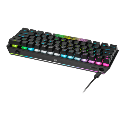 CORSAIR K70 PRO MINI WIRELESS RGB 60% Mechanical Gaming Keyboard, Backlit RGB LED, CHERRY MX SPEED, Black, Black PBT Keycaps