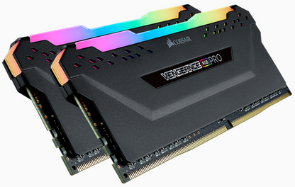 CORSAIR Vengeance RGB PRO DDR4, 3600MHz 32GB 2x 288 DIMM, Unbuffered, 18-22-22-42, black Heat spreader,1.35V, XMP 2.0,for AMD Ryzen