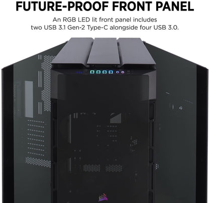 25Kg+ Freight Rate-CORSAIR Obsidian Series 1000D Super Tower Case, Premium Tempered Glass and Aluminum Smart Case