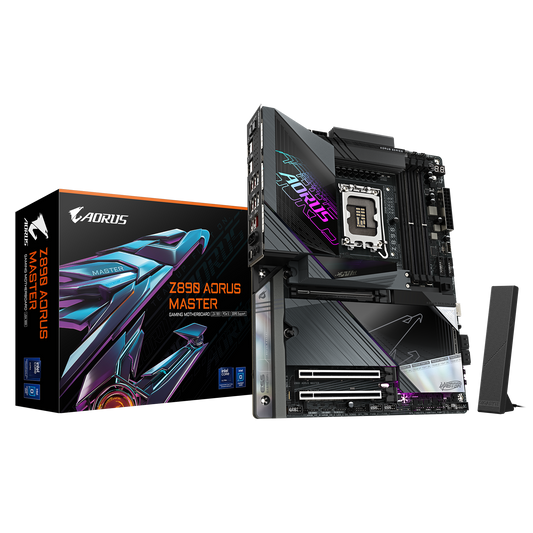 Z890 AORUS MASTER/ATX/INTEL LGA1851/4x DDR5 DIMM max 256GB/Max 9500MHz/1x PCIE5.0(CPU), 1xPCIE4.0 1xPCIE3.0 (Chipset)/3x M.2 (CPU), 2x M.2(Chipset)