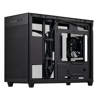 ASUS Prime AP201 Tempered Glass BLACK, MicroATX case with tool-free side panels, support 360 mm coolers, VGA  up to 338 mm ,  standard ATX PSUs