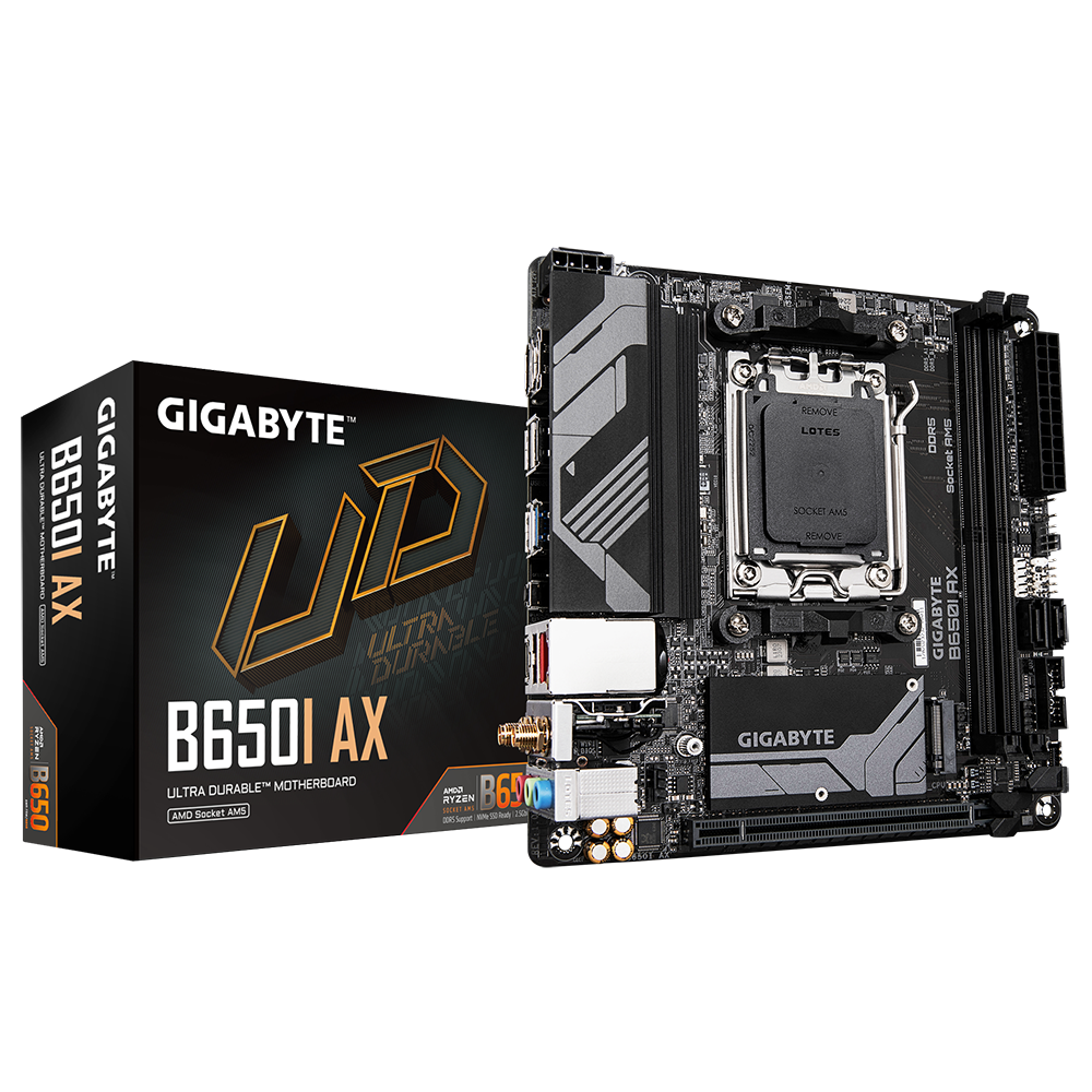 B650I AX/AMD AM5/ITX/2x DDR5 up to 96BG/6400MHz/PCIe 4.0 x1/M.2 x1