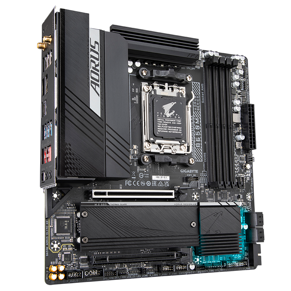 B650M AORUS ELITE AX/AMD AM5/MATX/4x DDR5 up to 192GB/8000MHz/PCIe 4.0 x2/M.2 x2