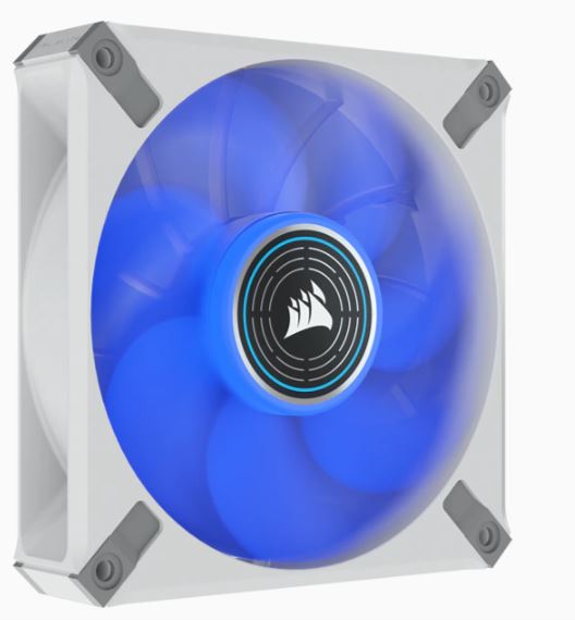 CORSAIR ML ELITE Series, ML120 LED ELITE WHITE, 120mm Magnetic Levitation Blue LED Fan with AirGuide, Single Pack