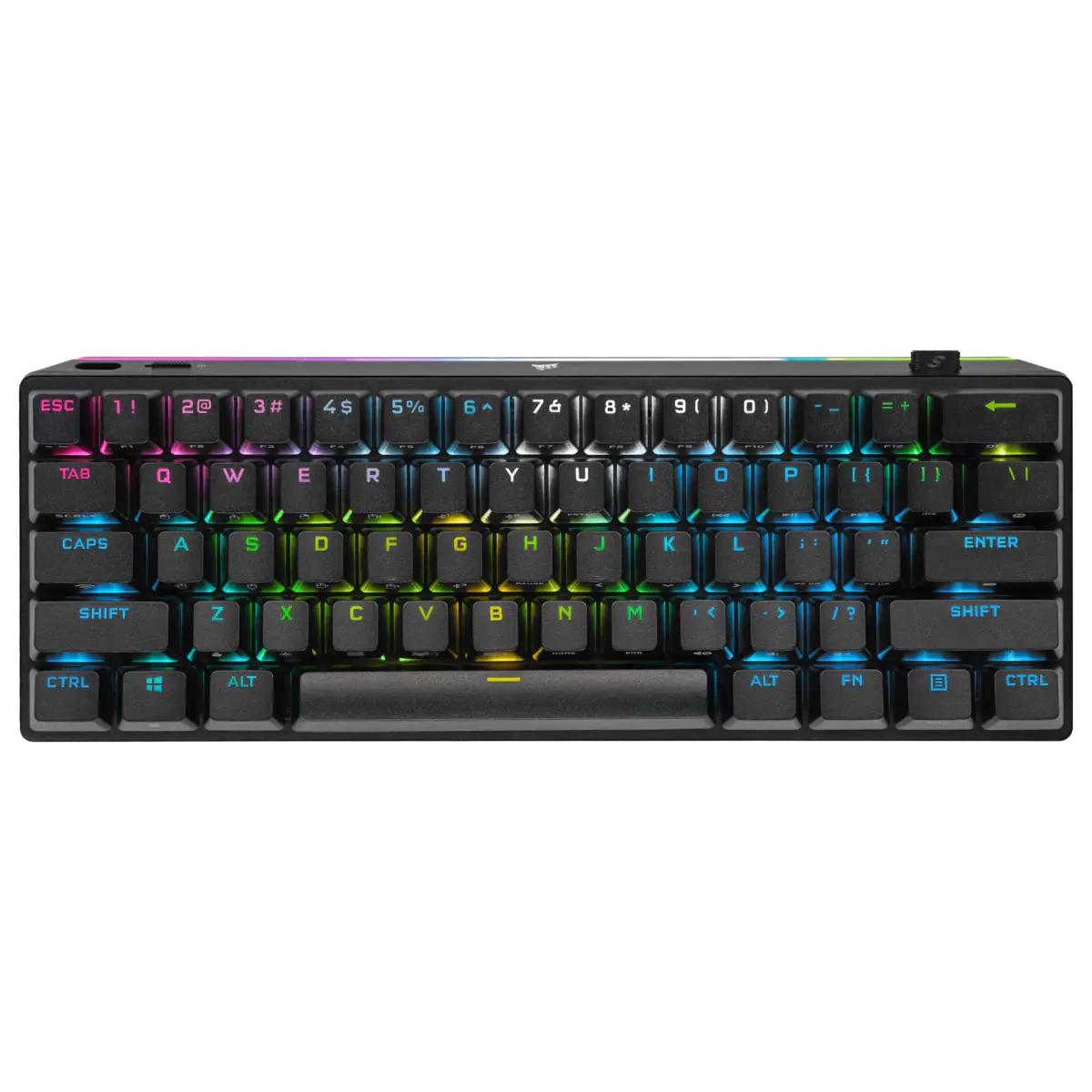 CORSAIR K70 PRO MINI WIRELESS RGB 60% Mechanical Gaming Keyboard, Backlit RGB LED, CHERRY MX SPEED, Black, Black PBT Keycaps