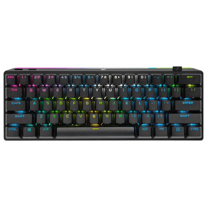 CORSAIR K70 PRO MINI WIRELESS RGB 60% Mechanical Gaming Keyboard, Backlit RGB LED, CHERRY MX SPEED, Black, Black PBT Keycaps