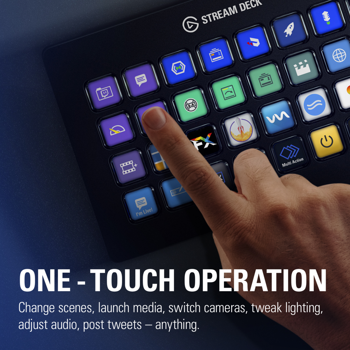 Elgato Stream Deck XL - Advanced Stream Control with 32 customizable LCD keys for Windows 10 and macOS 10.13 or later