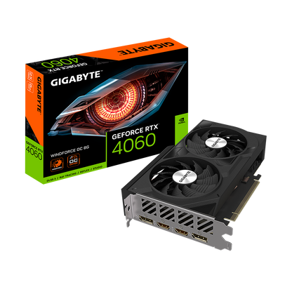 Nvidia GeForce RTX 4060 WINDFORCE OC 8G GDDR6 128 bit/2475MHz/PCI-E 4.0/Max Res 7680x4320/DisplayPort 1.4ax2 HDMI 2.1ax2