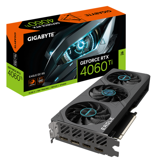 Nvidia GeForce RTX 4060 TI EAGLE OC 8 GB GDDR6 128 bit/2550MHz/PCI-E 4.0/Max Res 7680x4320/DisplayPort 1.4a*2 HDMI 2.1a*2