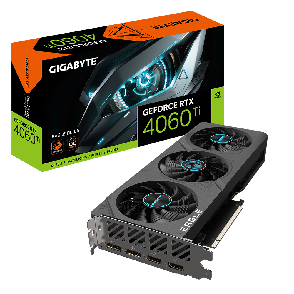 Nvidia GeForce RTX 4060 TI EAGLE OC 8 GB GDDR6 128 bit/2550MHz/PCI-E 4.0/Max Res 7680x4320/DisplayPort 1.4a*2 HDMI 2.1a*2