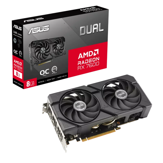 ASUS AMD Dual Radeon RX 7600 EVO OC Edition 8GB GDDR6 graphics card