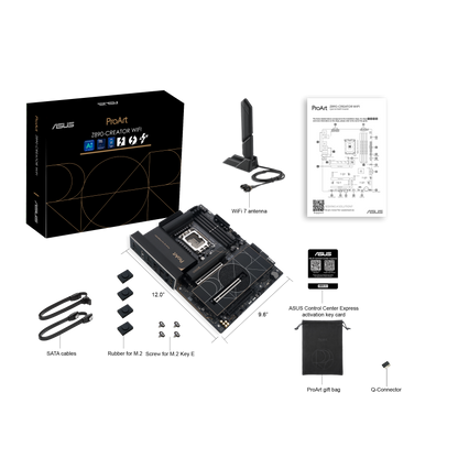 PROART Z890 CREATOR WIFI/ATX/INTEL LGA1851/4x DDR5 DIMM max 192GB/Max 9066MHz/2x PCIE5.0(CPU), 1xPCIE4.0(Chipset x16)/2x M.2 (CPU), 3x M.2(Chipset)