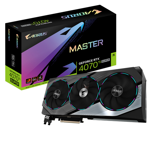 AORUS Nvidia GeForce RTX 4070 Ti SUPER MASTER 16G GDDR6X 256 bit/2670MHz/PCI-E 4.0/Max Res 7680x4320/3x DP 1.4a & 1x HDMI 2.1a