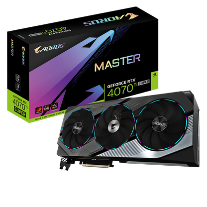 AORUS Nvidia GeForce RTX 4070 Ti SUPER MASTER 16G GDDR6X 256 bit/2670MHz/PCI-E 4.0/Max Res 7680x4320/3x DP 1.4a & 1x HDMI 2.1a