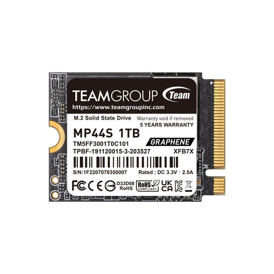 MP44S, PCIe Gen4x4, M.2 2230, 1TB, Read Up to 5000MB/s, Write Up to 3500MB/s, 5 Years Limited Warranty