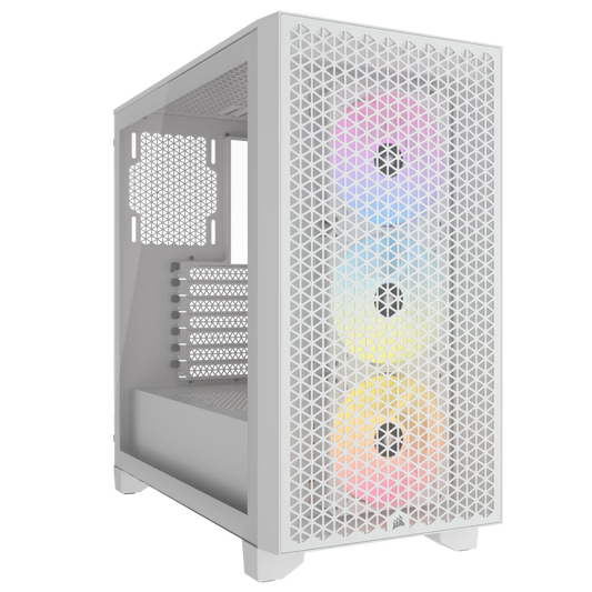 CORSAIR 3000D RGB Tempered Glass Mid-Tower, White