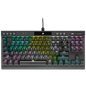 CORSAIR K70 RGB TKL CHAMPION SERIES Optical-Mechanical Gaming Keyboard, Backlit RGB LED, CORSAIR OPX RAPIDFIRE, Black, Black PBT Keycaps