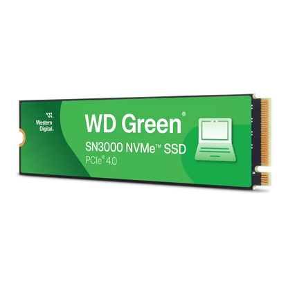 WD Green, SN3000, PCIe Gen4x4, M.2 2280, 2TB, Read Up to 5000MB/s, Write Up to: 4200MB/s, 3 Years Limited Warranty