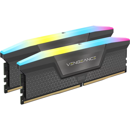 CORSAIR VENGEANCE RGB DDR5 64GB (2x32GB) DDR5 6000 (PC5-48000) CL30 1.4V AMD EXPO Memory- Grey