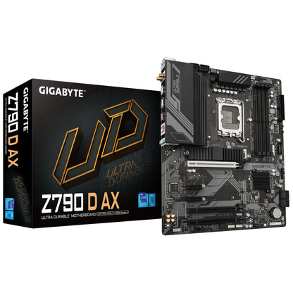 Gigabyte Z790 D AX  Intel LGA 1700 ATX Motherboard, 4x DDR5 ~192GB, 2x PCI-E x16, 3x M.2, 6x SATA,  6x USB 3.2, 2x USB-C,2x USB 2.0