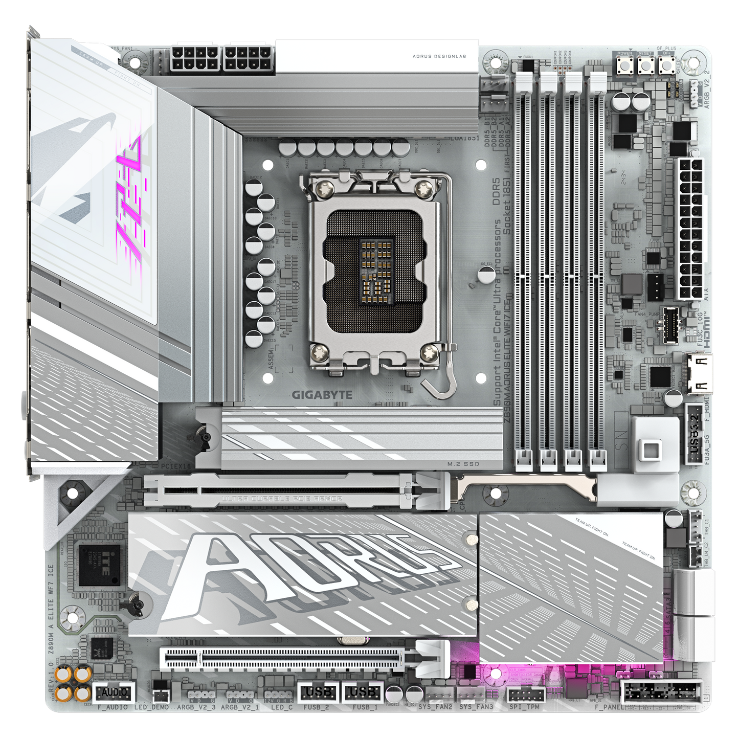 Z890M A ELITE WF7 ICE/MATX/INTEL LGA1851/4x DDR5 DIMM max 256GB/Max 8800MHz/1x PCIE5.0 (CPU), 1xPCIE4.0 (Chipset)/2x M.2 (CPU), 1x M.2(Chipset)