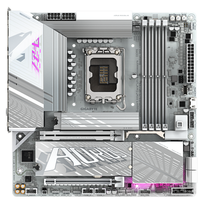 Z890M A ELITE WF7 ICE/MATX/INTEL LGA1851/4x DDR5 DIMM max 256GB/Max 8800MHz/1x PCIE5.0 (CPU), 1xPCIE4.0 (Chipset)/2x M.2 (CPU), 1x M.2(Chipset)