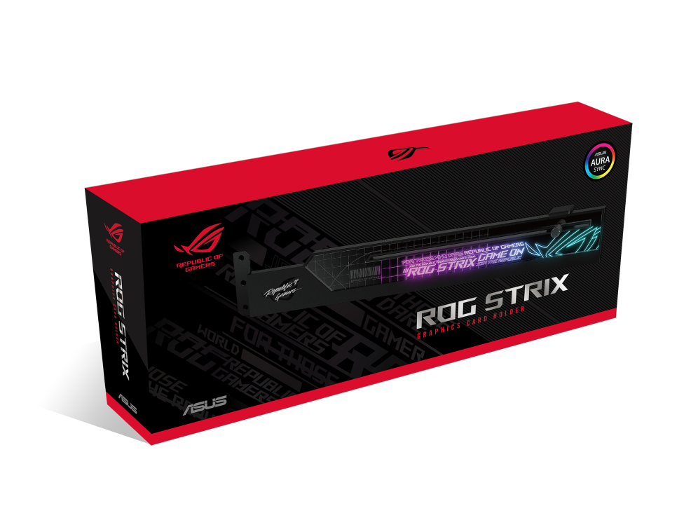 The ROG Strix Graphics Card Holder eliminates sag from even the most powerful graphics cards and offers easy installation.