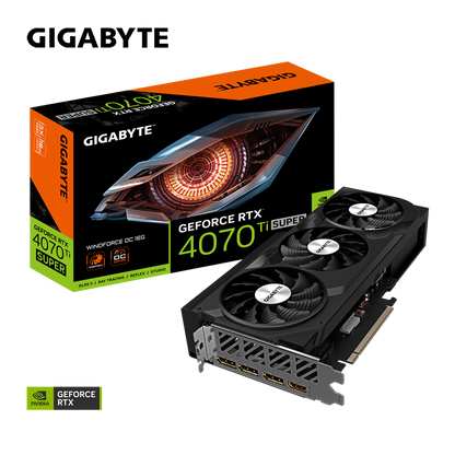 Nvidia GeForce RTX 4070 TI SUPER WINDFORCE OC 16G 256 bits/2625MHz/PCI-E 4.0/Max Res 7680x4320/3x DP 1.4a & 1x HDMI 2.1a