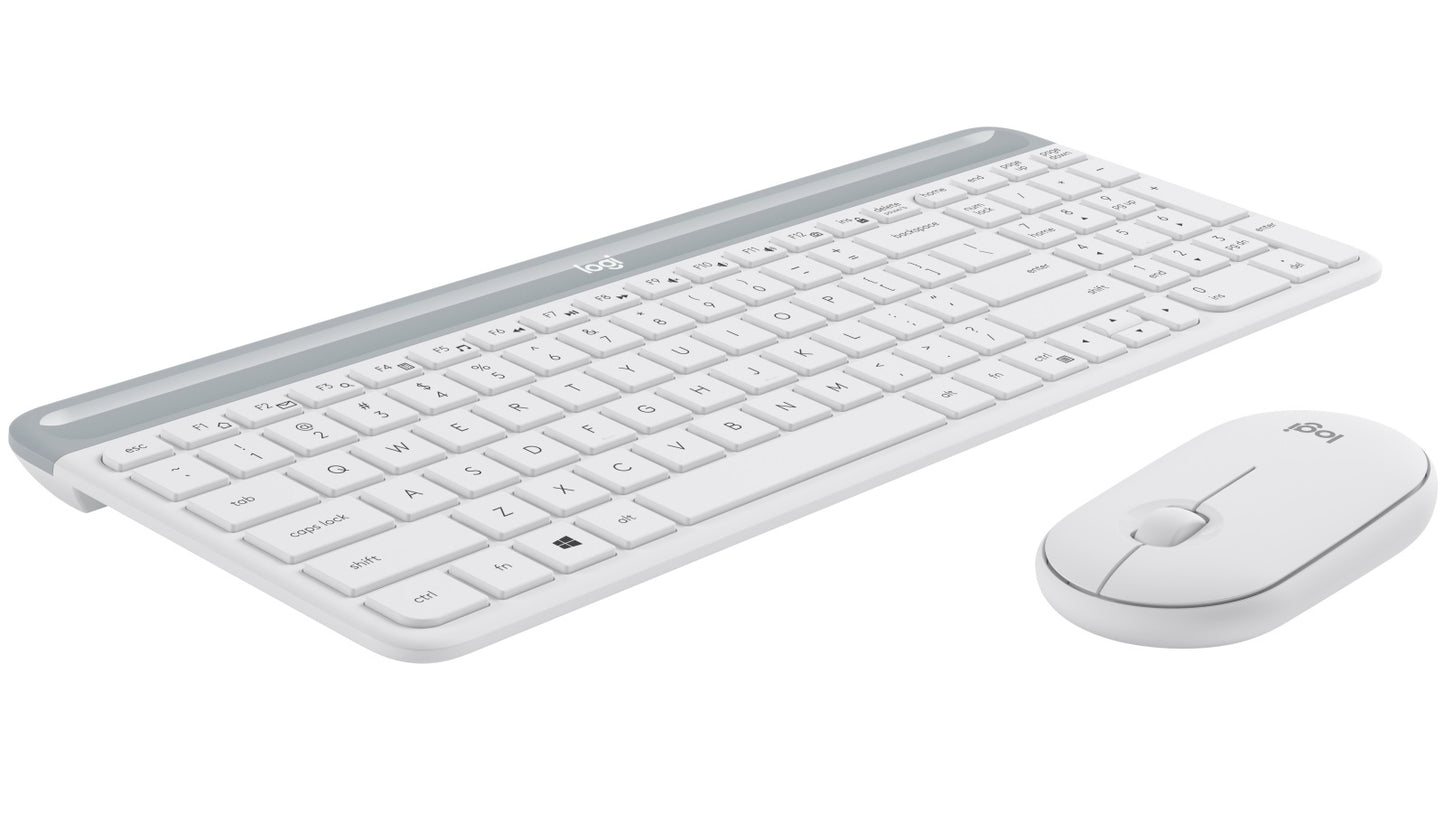 Slim Wireless Keyboard and Mouse Combo MK470 White