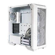 MasterCase HAF500 White, Mesh Front Panel, Dual 200mm ARGB Fans, Rotatable GPU Fan, USB 3.2 Gen 2 Type C Support, Screwless & Tool-Free TG Side Panel