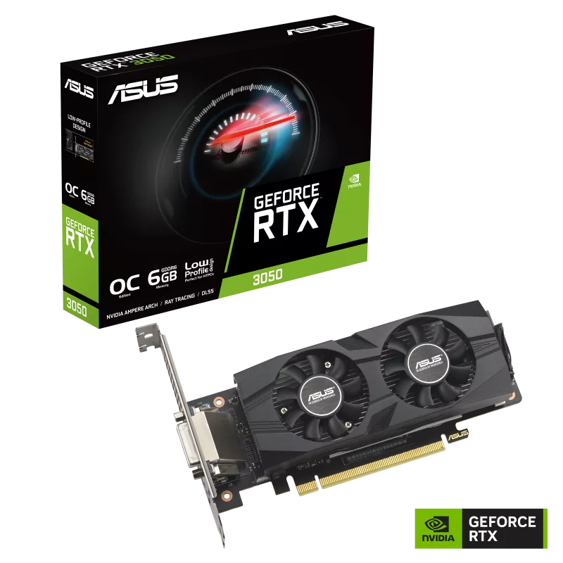 NVIDIA, RTX3050, OC 1537 MHz, 6 GB GDDR6X, 1xDP, 1xHDMI, 1xDVI, 2xFans, 450W, 3 Years Warranty