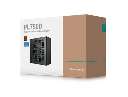 DeepCool PL750D 750W 80+ Bronze Certified Non-Modular ATX Power Supply(Direct Cable), 120mm Fan, DC to DC, ATX3.1, 100,000 MTBF, 85% Efficiency