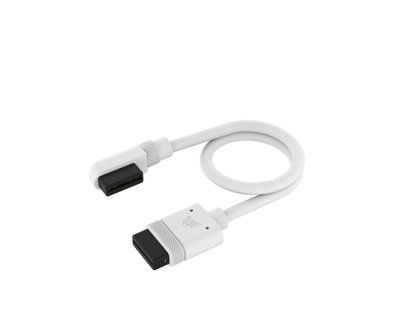 CORSAIR iCUE LINK Cable, 2x 200mm with Straight/Slim 90 degree connectors, White