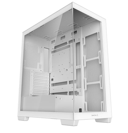 DeepCool CG580 White Panoramic ATX Mid-Tower Case, Up to 2x 360mm Radiators, 9x120mm Fans. Front 2x USB3.0, Audio I/O Panel