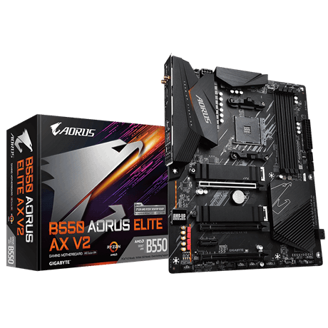 B550 AORUS ELITE AX V2/AMD AM4/ATX/4x DDR4 up to 128GB/4733MHz/PCIe 3.0 x4/M.2 x2