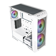 MasterCase HAF500 White, Mesh Front Panel, Dual 200mm ARGB Fans, Rotatable GPU Fan, USB 3.2 Gen 2 Type C Support, Screwless & Tool-Free TG Side Panel