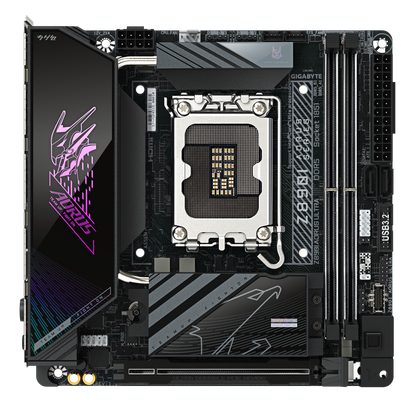 Z890I AORUS ULTRA/ITX/INTEL LGA1851/2 x DDR5 DIMM max 128GB/Max 8000MHz/1x PCIE5.0 (CPU)/1x M.2 (CPU), 1x M.2(Chipset)