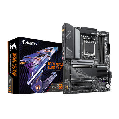 B650 AORUS ELITE AX V2/AMD AM5/ATX/4x DDR5 up to 192GB/8000MHz/PCIe 4.0 x1 3.0 x2/M.2 x3